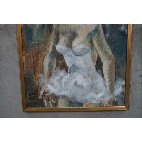 Image 1 of Peinture à l'huile scandinave vintage d'Ebbe Hoglund, Suède 1960