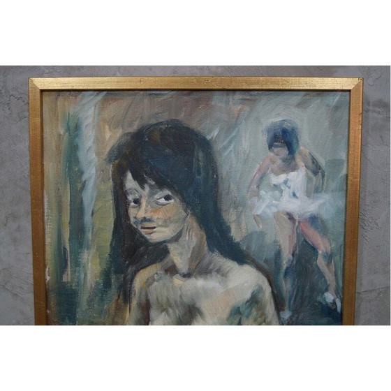 Image 1 of Peinture à l'huile scandinave vintage d'Ebbe Hoglund, Suède 1960