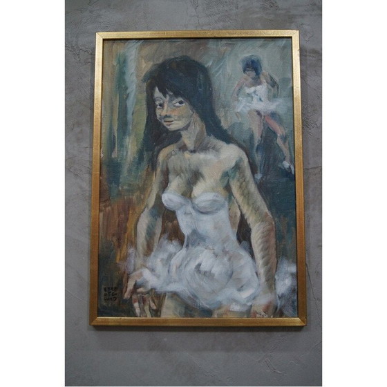 Image 1 of Peinture à l'huile scandinave vintage d'Ebbe Hoglund, Suède 1960