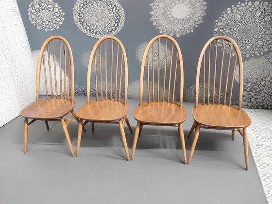 Image 1 of Ercol Quaker Dining Chairs. Modèle 365. Ensemble de 4 chaises
