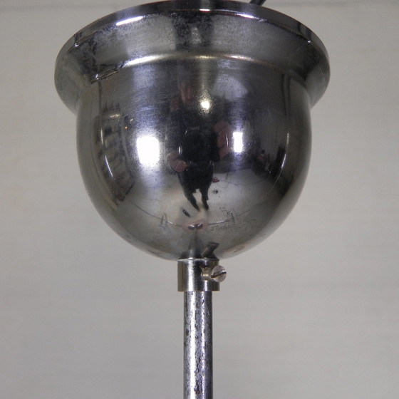 Image 1 of Lampe suspendue Art Déco avec abat-jour en verre rose, années 1930