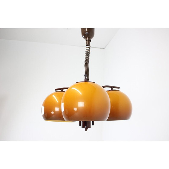 Image 1 of Lampe suspendue vintage en métal et plastique, Hongrie, années 1970