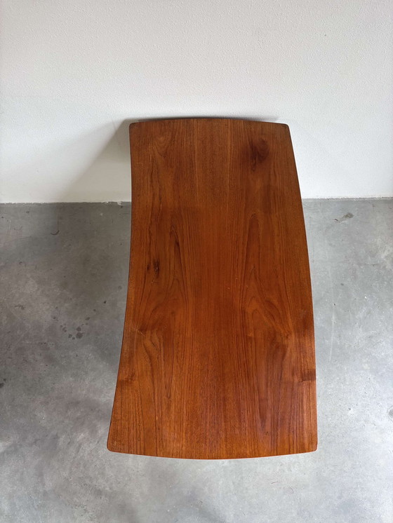 Image 1 of Bureau Vintage Teck + Chêne 2 faces