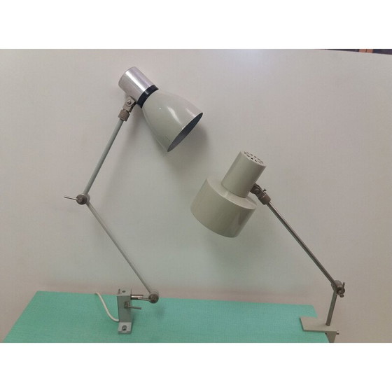 Image 1 of Lampe de table ajustable en métal industriel vintage, Tchécoslovaquie 1960