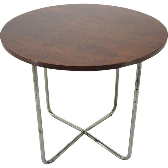 Image 1 of Table vintage Bauhaus chromée par Robert Slezak 1940s
