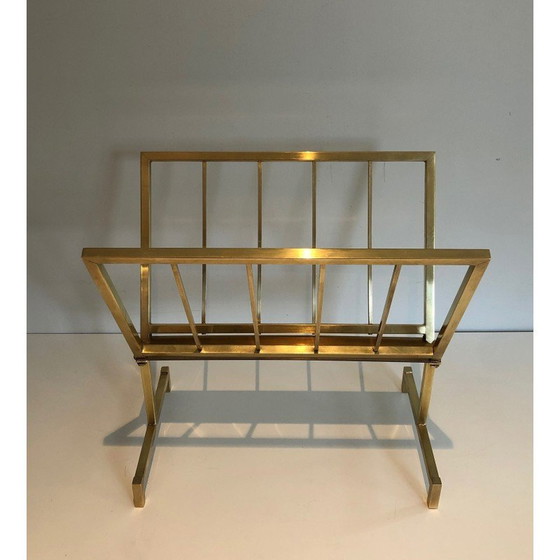 Image 1 of Porte-revues vintage en laiton, France 1970