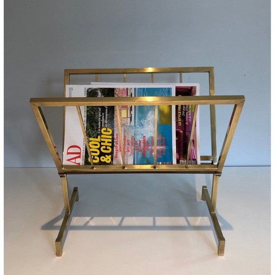 Image 1 of Porte-revues vintage en laiton, France 1970