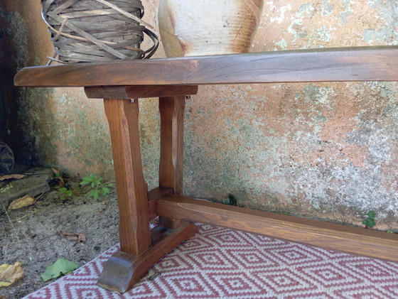 Image 1 of Paire De Bancs 2 M Bois Massif Vintage 1950