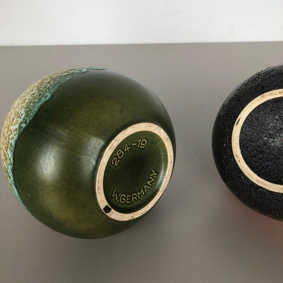 Image 1 of Paire de vases en poterie vintage de Scheurich, Allemagne 1970