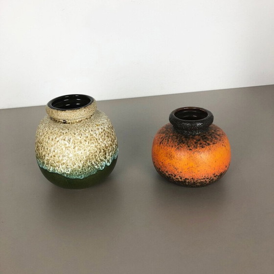 Image 1 of Paire de vases en poterie vintage de Scheurich, Allemagne 1970