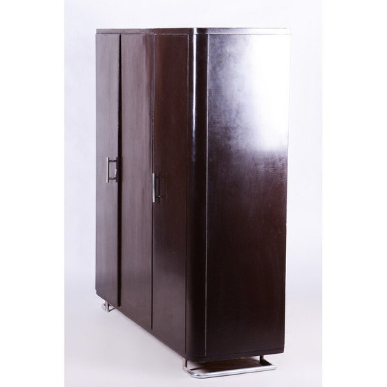 Image 1 of Armoire vintage à trois portes en bois laqué de Mücke-Melder, Tchécoslovaquie 1930