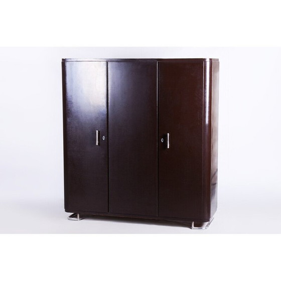 Image 1 of Armoire vintage à trois portes en bois laqué de Mücke-Melder, Tchécoslovaquie 1930