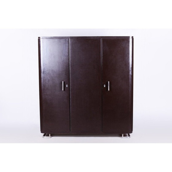 Image 1 of Armoire vintage à trois portes en bois laqué de Mücke-Melder, Tchécoslovaquie 1930