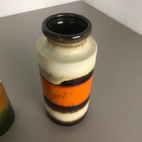 Image 1 of Ensemble de 3 vases en céramique vintage par Scheurich, Allemagne 1970