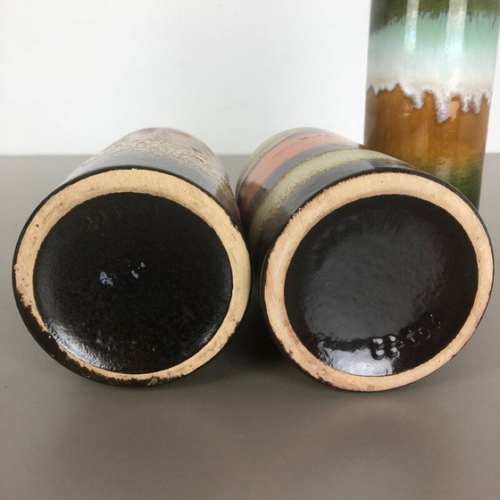 Image 1 of Ensemble de 3 vases en céramique vintage par Scheurich, Allemagne 1970