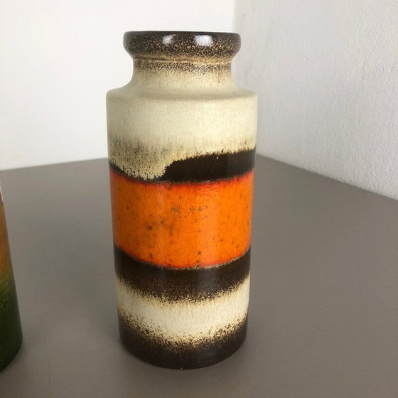Image 1 of Ensemble de 3 vases en céramique vintage par Scheurich, Allemagne 1970