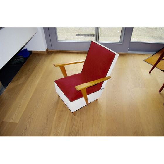 Image 1 of Chaise d'enfant vintage en bois et skaï, années 1950