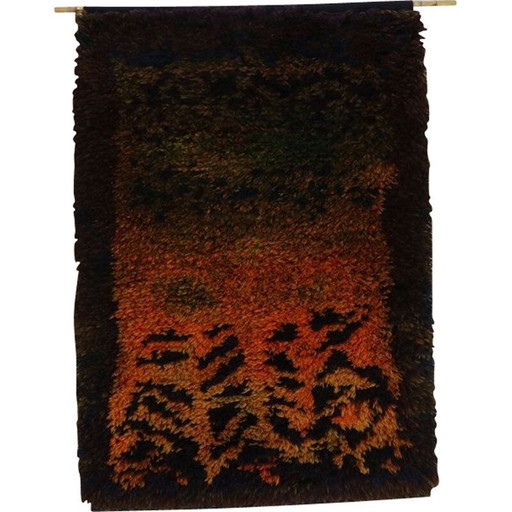 Tapis à baguette vintage par Ritva Puotila, 1960s