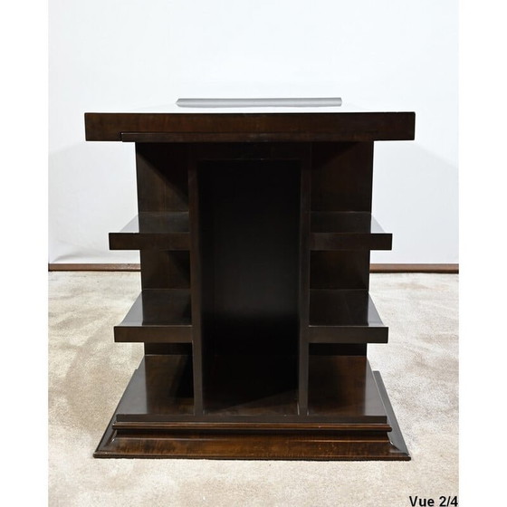 Image 1 of Ensemble bureau et fauteuil vintage en sycomore, 1980