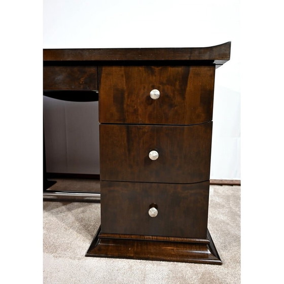 Image 1 of Ensemble bureau et fauteuil vintage en sycomore, 1980