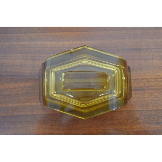 Image 1 of Boîte en verre décorative vintage, tchèque 1950