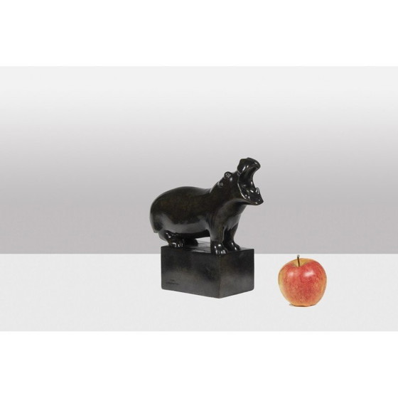 Image 1 of Sculpture vintage "Hippopotame" en bronze et fonte de François Pompon pour Valsuani, 2006