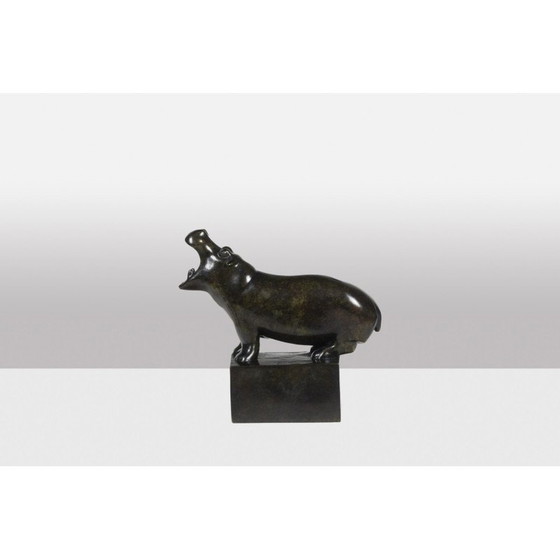 Image 1 of Sculpture vintage "Hippopotame" en bronze et fonte de François Pompon pour Valsuani, 2006