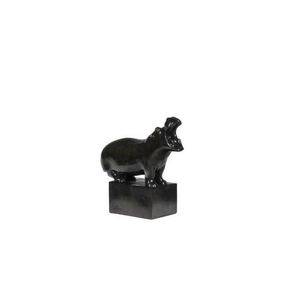 Image 1 of Sculpture vintage "Hippopotame" en bronze et fonte de François Pompon pour Valsuani, 2006