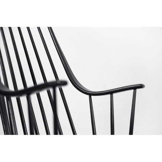 Image 1 of Fauteuil à bascule Grandessa vintage suédois en bois noir par Lena Larsson pour Nesto, 1960s