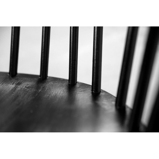 Image 1 of Fauteuil à bascule Grandessa vintage suédois en bois noir par Lena Larsson pour Nesto, 1960s