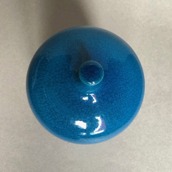 Image 1 of Boîte vintage en céramique bleue de Pol Chambost, 1960