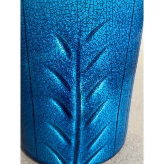 Image 1 of Boîte vintage en céramique bleue de Pol Chambost, 1960