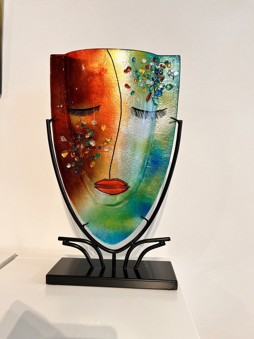 Vase en verre sur pied