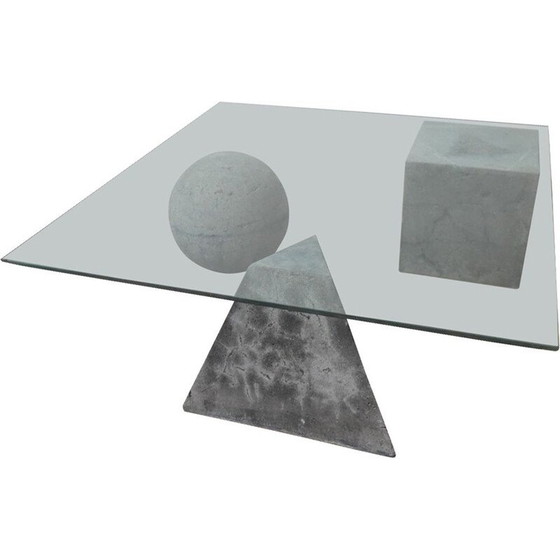 Image 1 of Table basse vintage en béton, Italie 1980