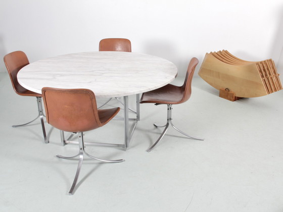 Image 1 of Table De Repas Scandinave Pk-54 Avec Ses Rallonges De Poul Kjaerholm Pour E. Kold Christensen. Edition Originale
