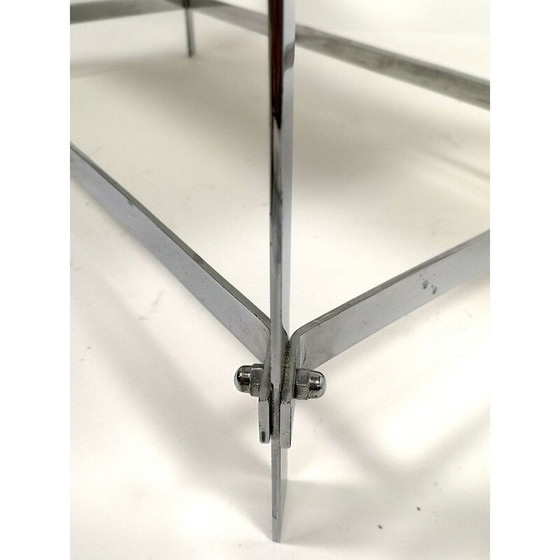 Image 1 of Table basse vintage en acier chromé faite à la main, 1960