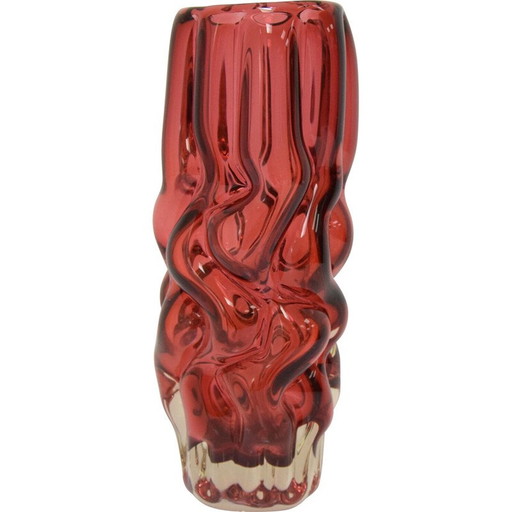 Vase en verre vintage par Pavel Hlava pour Crystalex Nový Bor, Tchécoslovaquie 1970