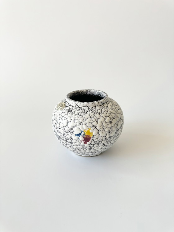 Image 1 of Jopeko Set de 2 Vases En Céramique Avec Émail Craquelé / Émail Retraité, West Germany, Wgp, Mid Century Modern, 1950