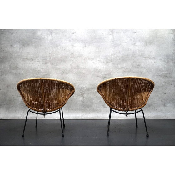 Image 1 of Paire de chaises de cocktail en osier, Allemagne 1960