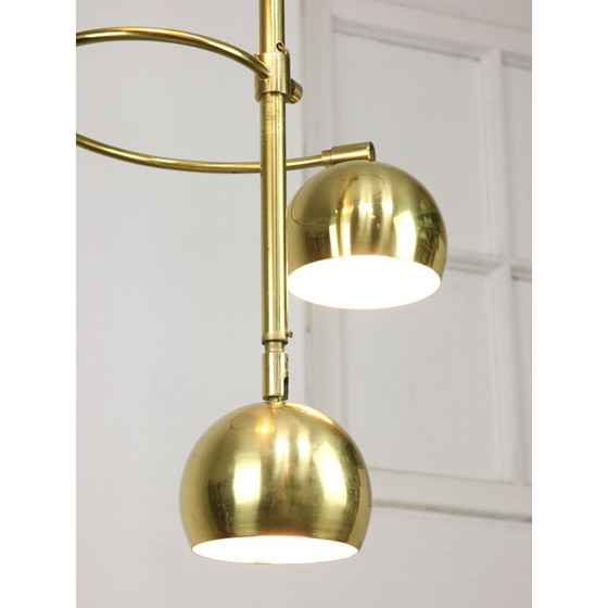 Image 1 of Lustre vintage en laiton, Italie 1960