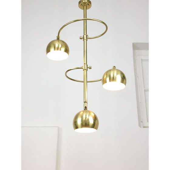 Image 1 of Lustre vintage en laiton, Italie 1960