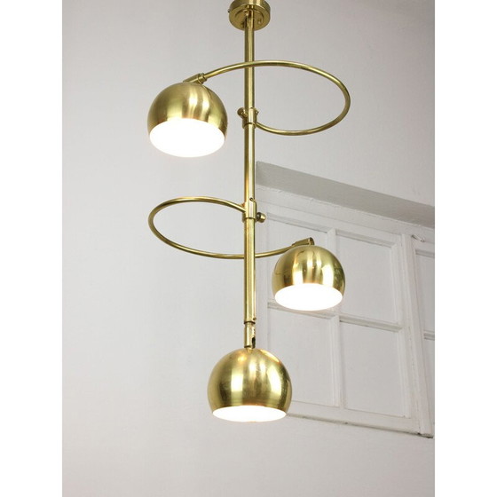 Image 1 of Lustre vintage en laiton, Italie 1960