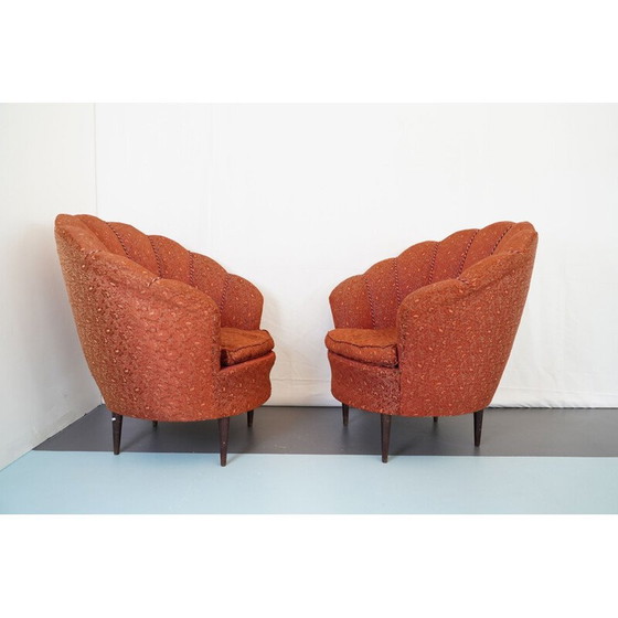 Image 1 of Paire de fauteuils en tissu vintage de Gio Ponti, Italie 1950