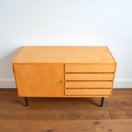 Image 1 of Buffet vintage en placage de bouleau laqué et métal, Allemagne 1960