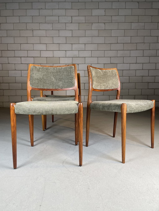 4X chaises de salle à manger Niels Moller modèle 80