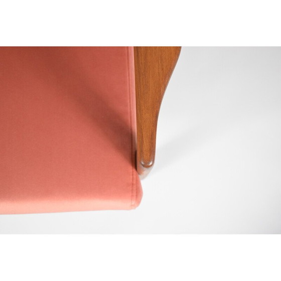 Image 1 of Fauteuil vintage en teck et velours rose de Zenon Baczyk, Danemark 1960
