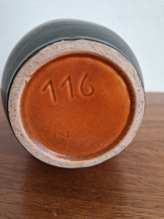 Image 1 of Vase Vintage Allemagne de l'Ouest Orange, Noir, Jaune
