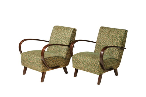 Paire de fauteuils en bois courbé de Jindřich Halabala, 1950S