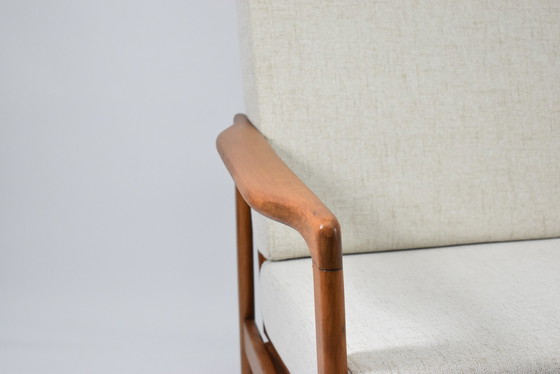 Image 1 of Two-Seater Scandinavian Sofa, Cappuccino & Teak