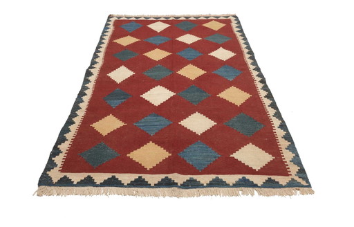 Kilim Fars Kashgaï -Tissé à la main-Utilisé 268 X 152 cm No. 448995